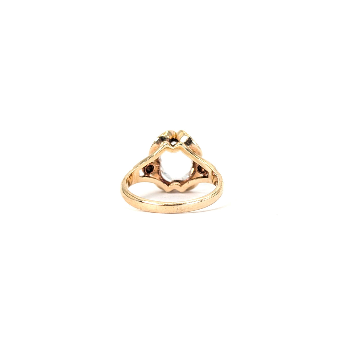 Retro 10K Gold Topaz Ring With A Hint Of Blue