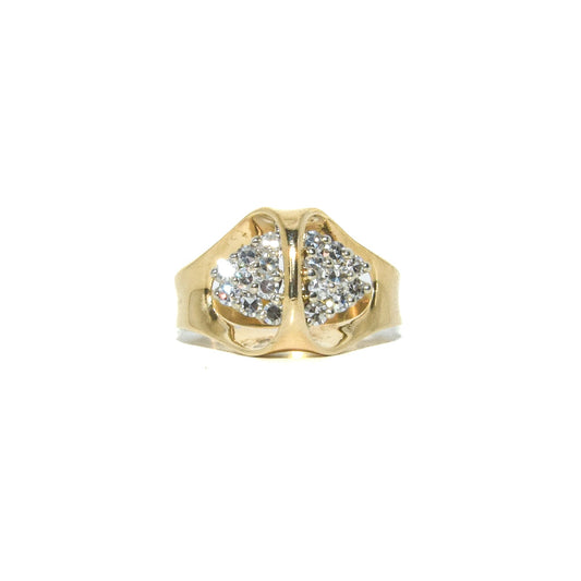 Vintage 14K Diamond Pyramid Cluster Ring