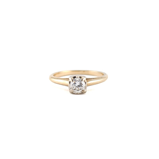 Vintage 14K Gold 0.32ct Diamond Solitaire Ring