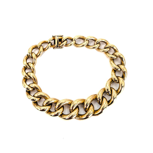 Vintage 14K Gold Curb Link Bracelet – 33.26g