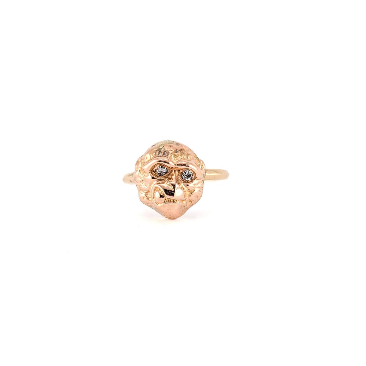 Vintage 14K Gold Diamond Monkey Ring