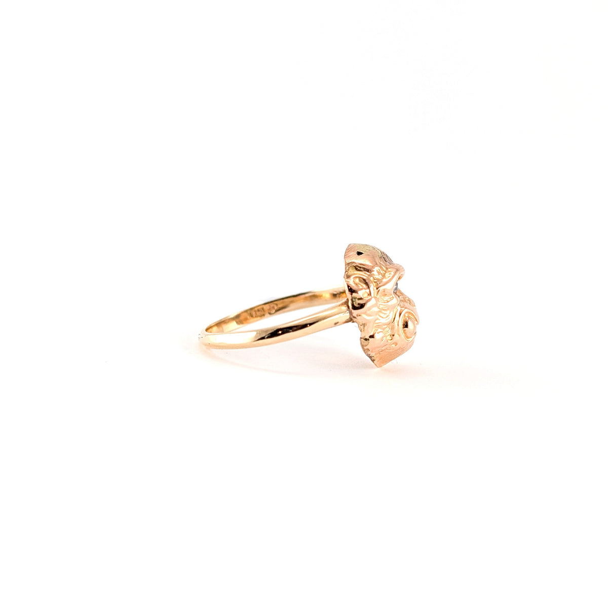 Vintage 14K Gold Diamond Monkey Ring