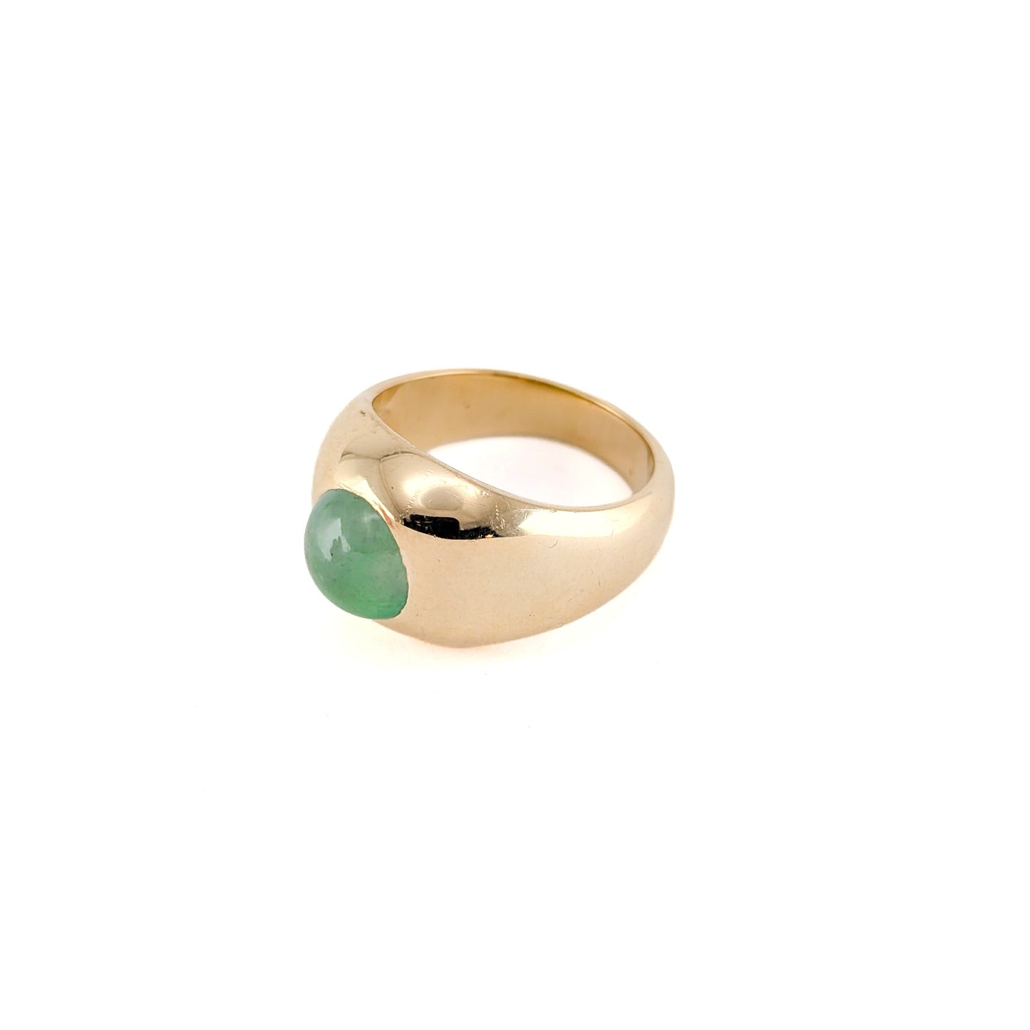 Vintage 14K Gold Jade Cabochon Dome Ring