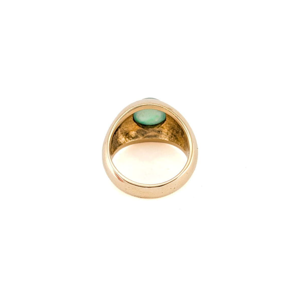 Vintage 14K Gold Jade Cabochon Dome Ring