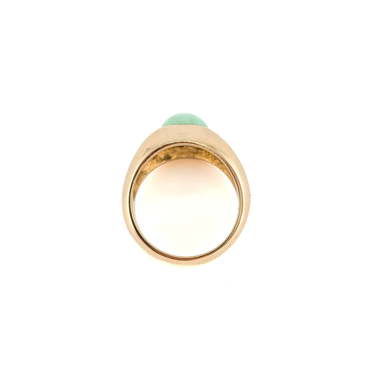 Vintage 14K Gold Jade Cabochon Dome Ring