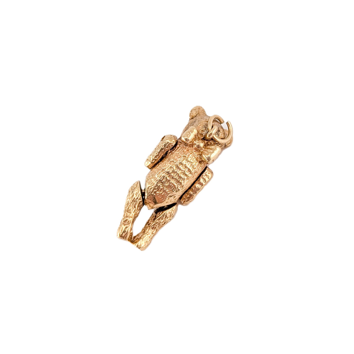 Vintage 14K Gold Mechanical Teddy Bear Charm with Articulated Arms & Legs