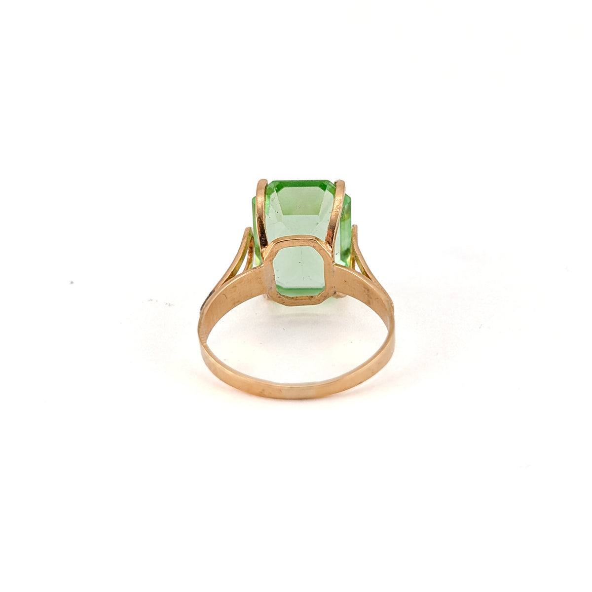 Vintage 14K Gold Synthetic Uranium Spinel Ring | UV Reactive