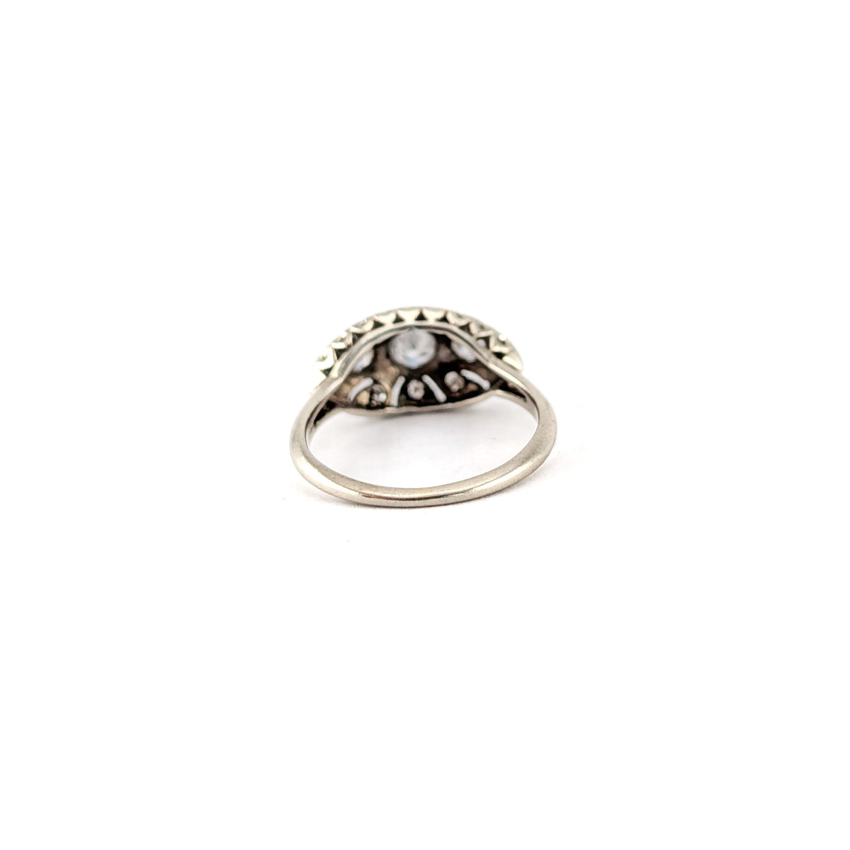 Vintage 14K White Gold Old European Cut Diamond Ring