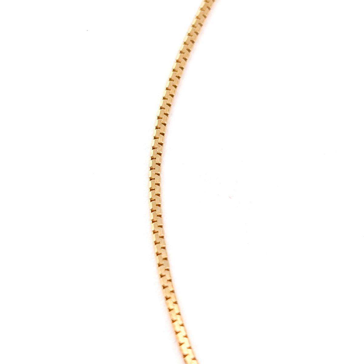 Vintage 14K Yellow Gold Box Chain Necklace, 18 Inch