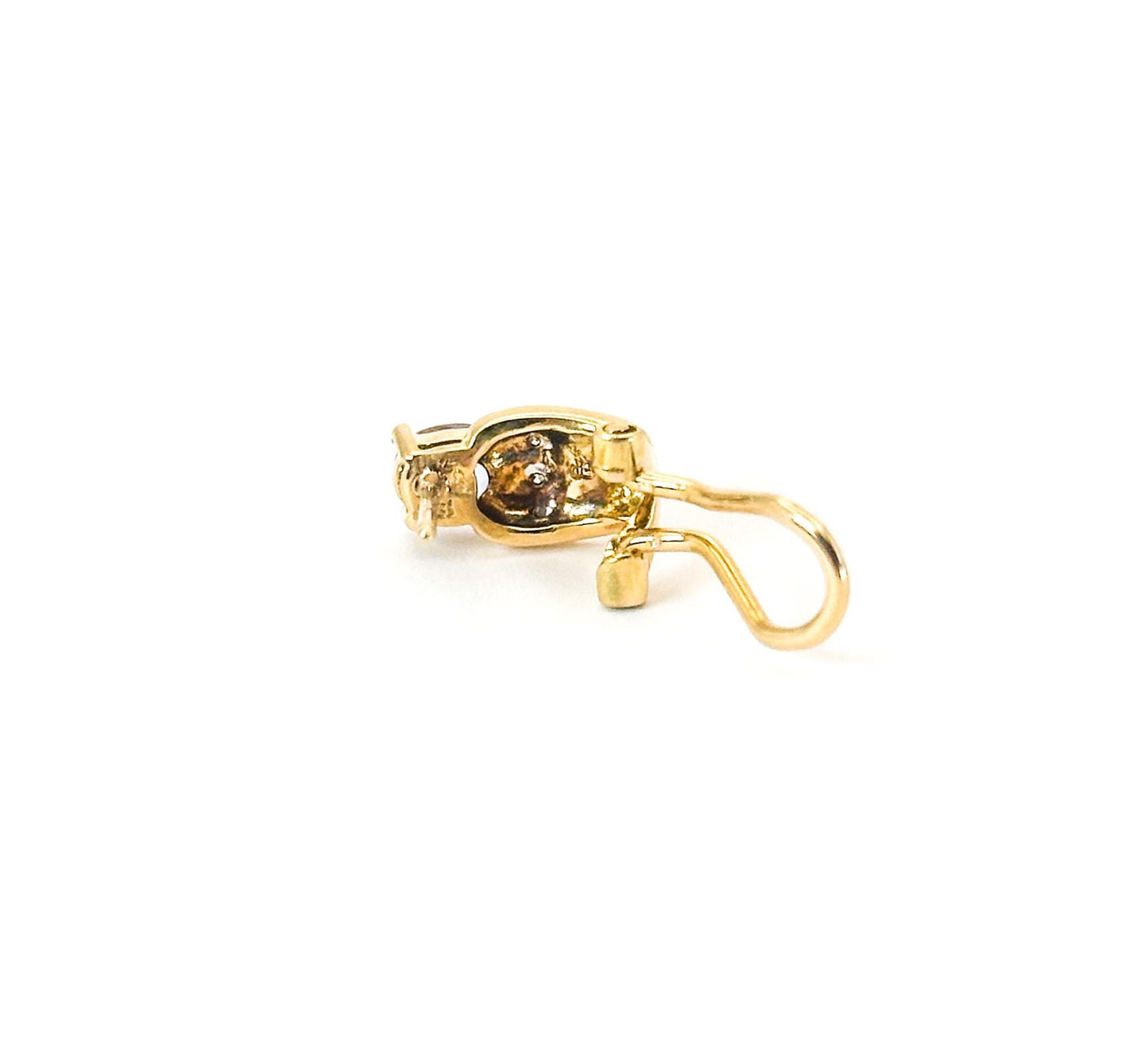 Vintage 18K Gold Tanzanite, Diamond & Opal Earrings