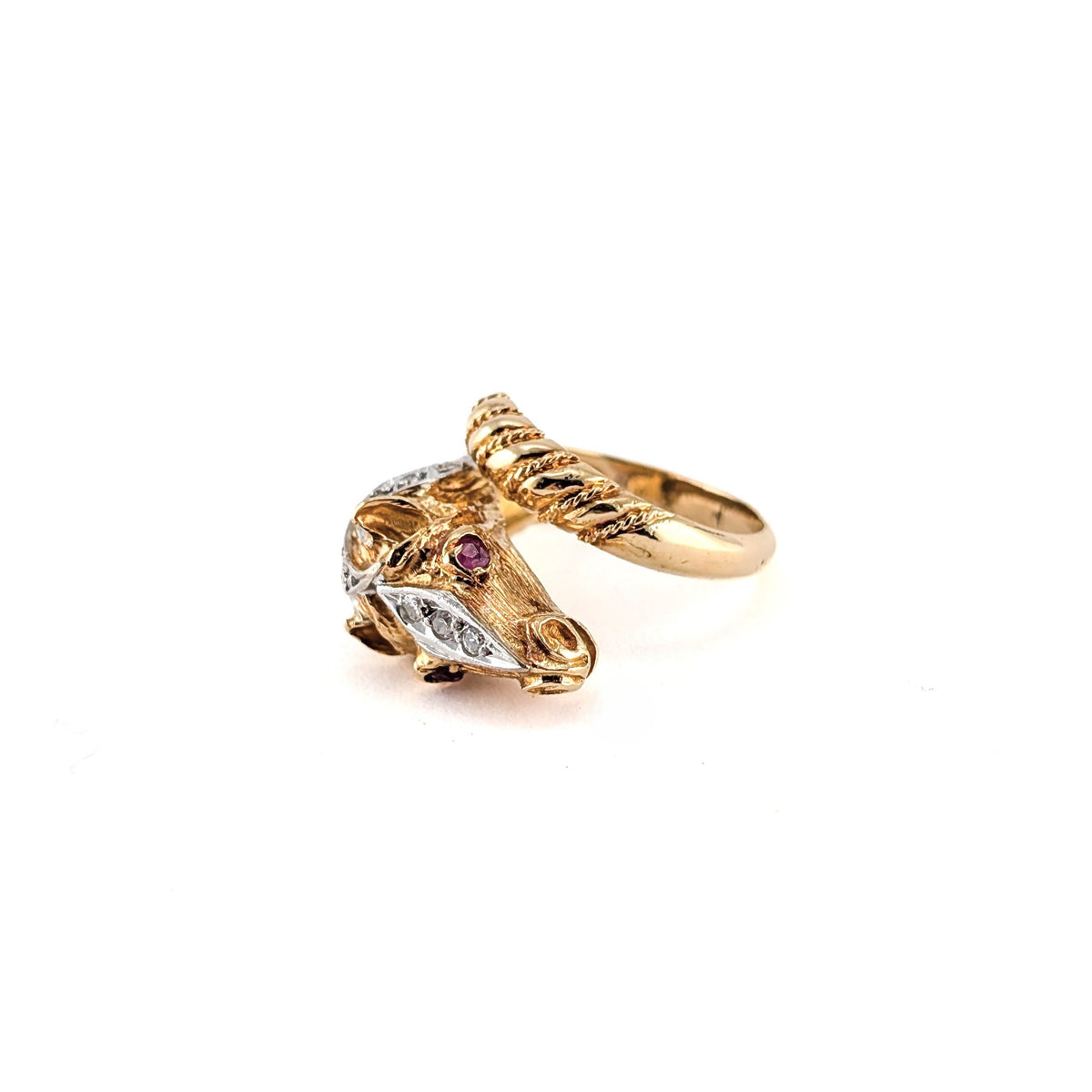 Vintage 18K Two-Tone Gold Horse Head