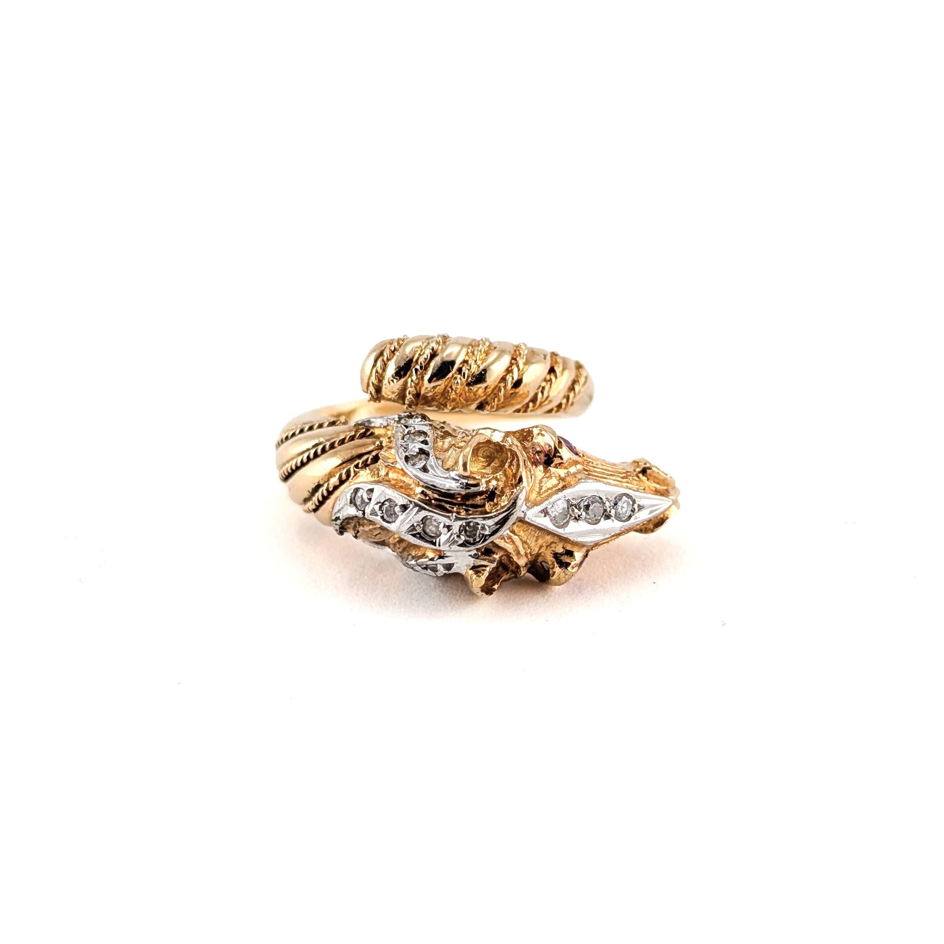 Vintage 18K Two-Tone Gold Horse Head
