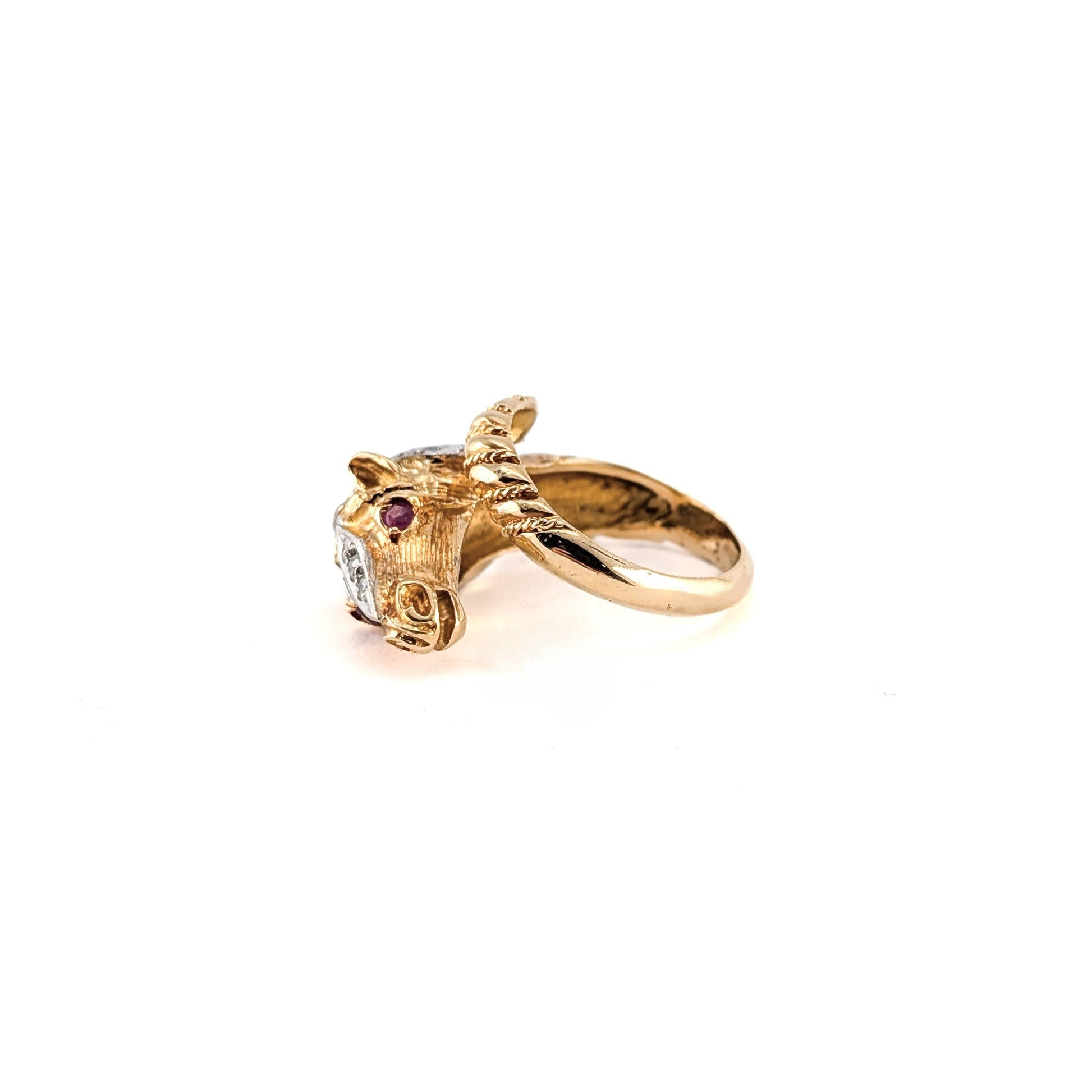 Vintage 18K Two-Tone Gold Horse Head