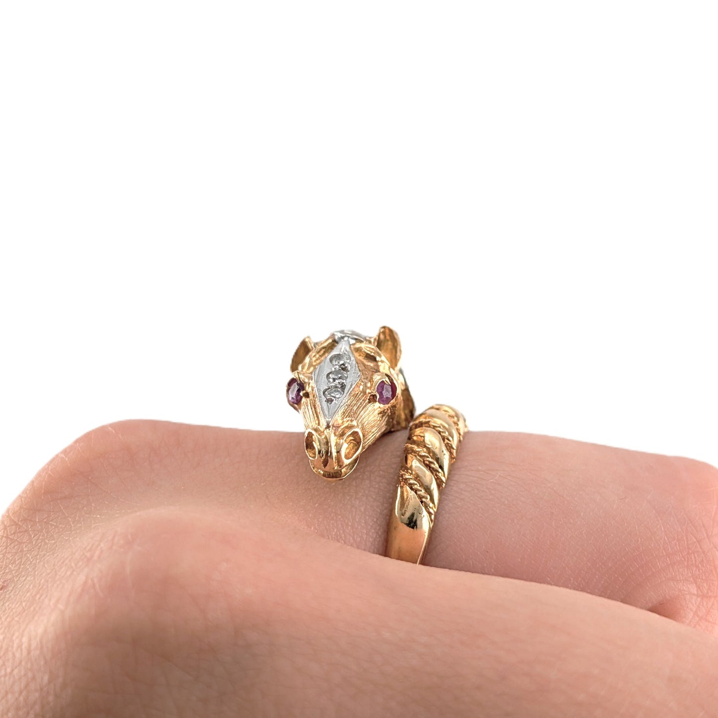 Vintage 18K Two-Tone Gold Horse Head