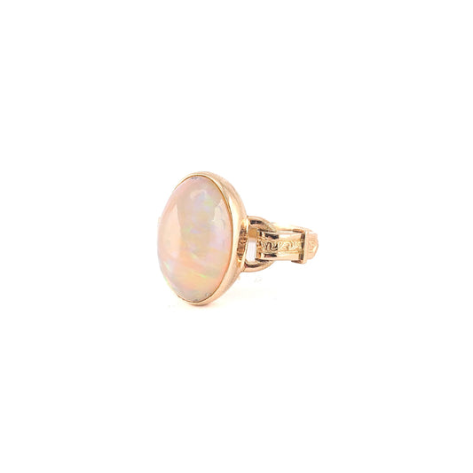 Vintage 7.4ct Opal Ring in Solid 14K Gold - Retro
