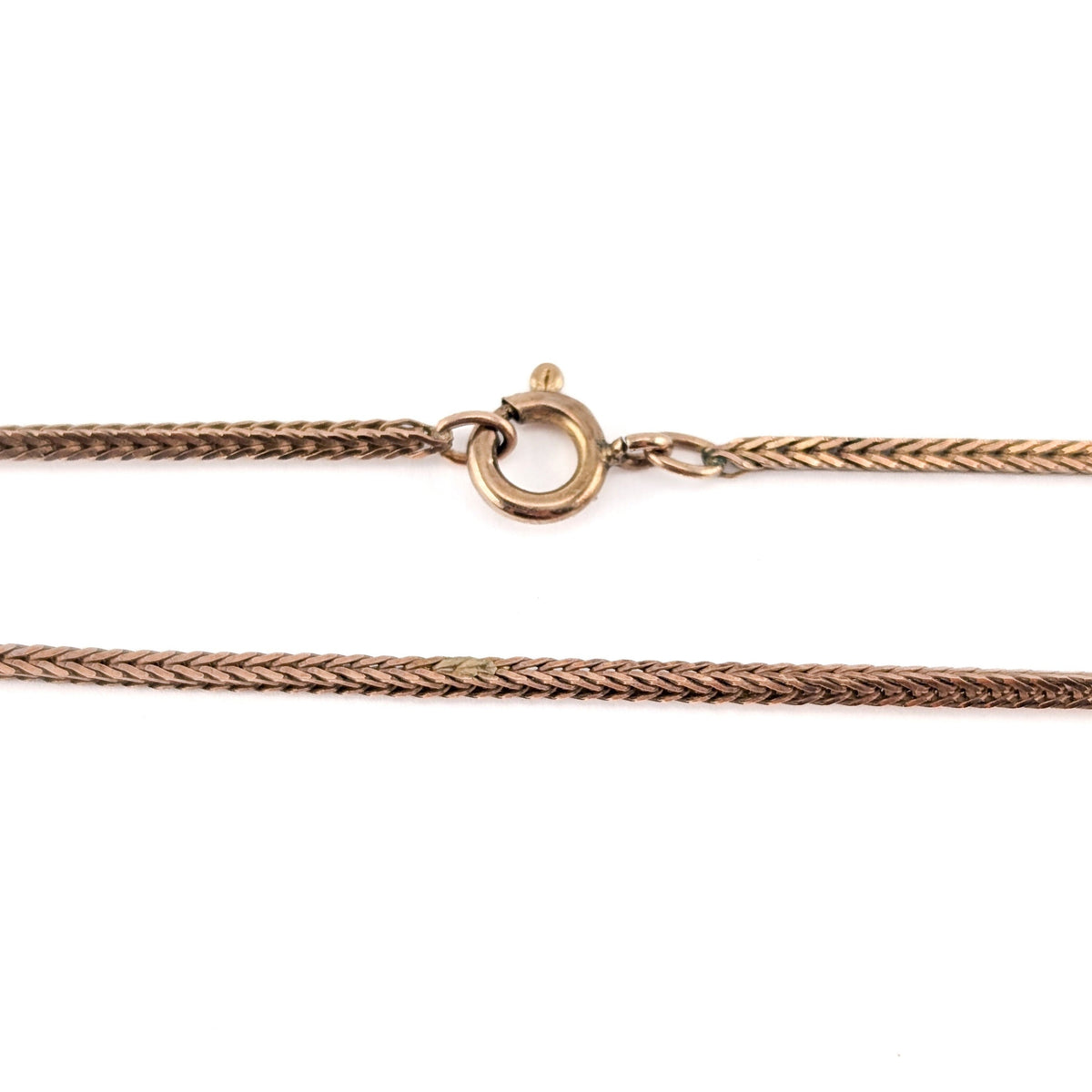 Vintage 9K Rosy Gold Foxtail Chain Necklace, 25.5 Inch
