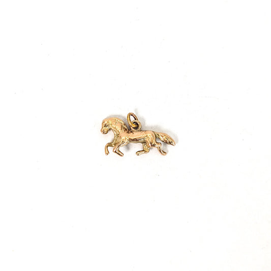Vintage 9K Gold Horse Charm Pendant