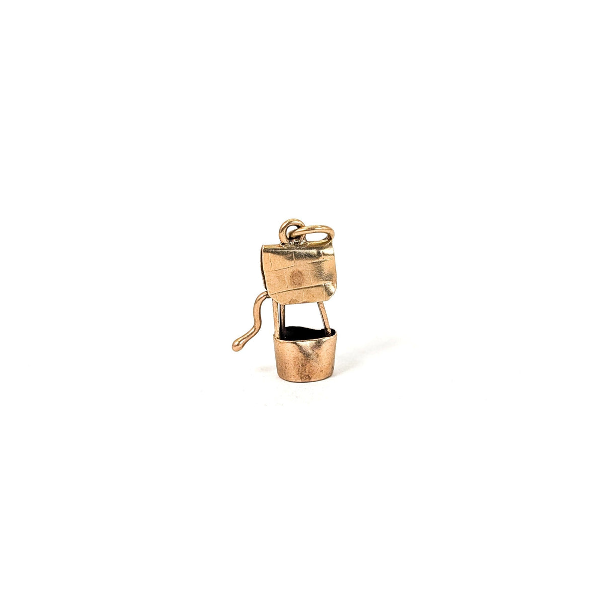Vintage 9K Gold Wishing Well Mechanical Charm