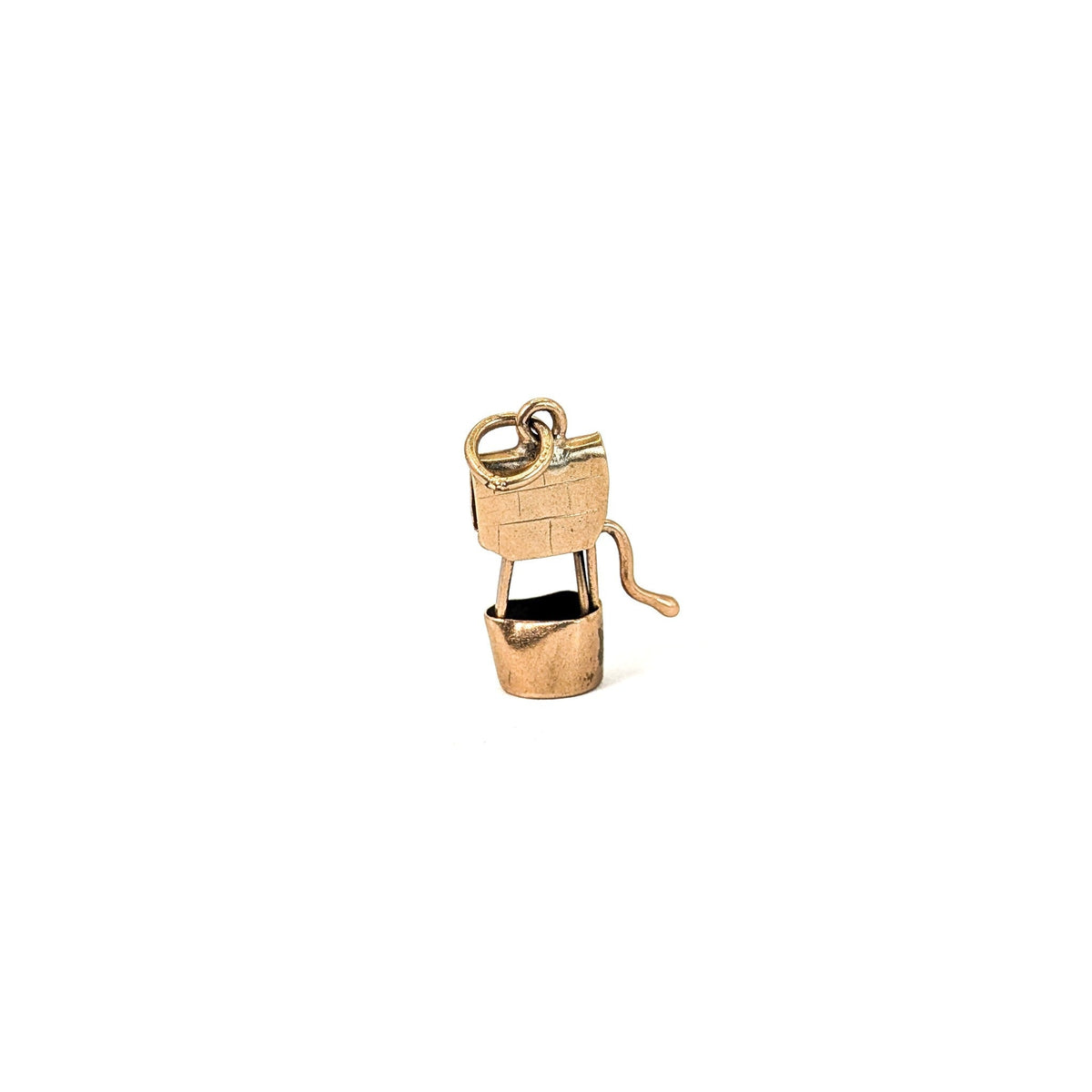 Vintage 9K Gold Wishing Well Mechanical Charm